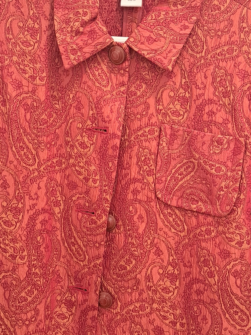 Talbots Rust Paisley Button-Front Jacket - Picture 2 of 3